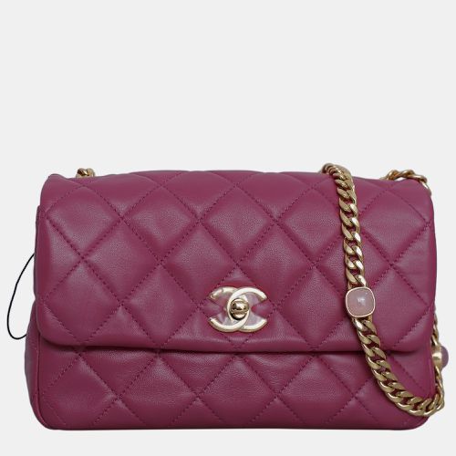 Fushcia Lambskin Leather Small Flap Bag - Chanel - Modalova