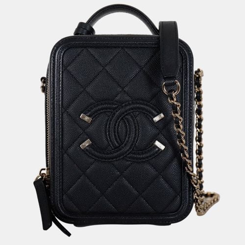 Chanel Black Caviar Small CC Filigree Vertical Vanity Bag - Chanel - Modalova