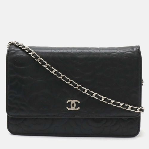 Lambskin Leather Camellia Chain Wallet Bag - Chanel - Modalova