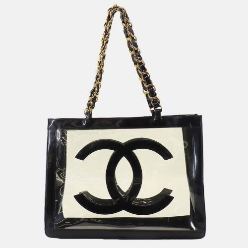 Chanel Vinyl Black Enamel Coco Mark Chain Tote Bag - Chanel - Modalova