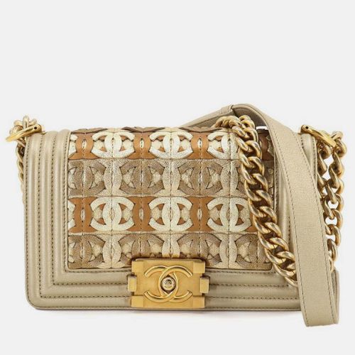 Chanel Metallic Gold Leather Boy Chain Shoulder Bag - Chanel - Modalova