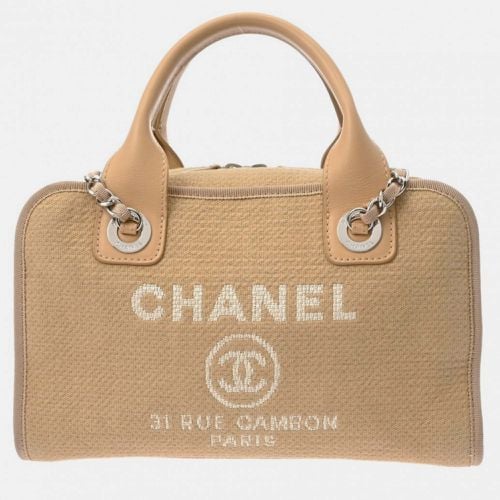 Chanel Beige Canvas Deauville Bowling Bag - Chanel - Modalova