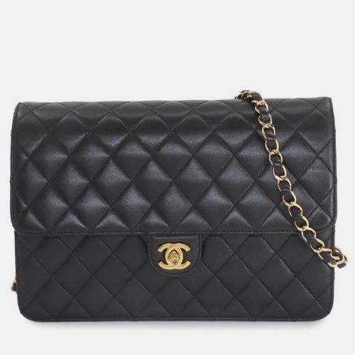 Chanel Black Leather Coco Mark Turn Lock Matelasse Chain Shoulder Bag - Chanel - Modalova