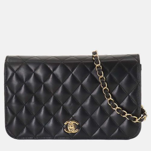 Chanel Black Leather Turn Lock Matelasse Chain Shoulder Bag - Chanel - Modalova