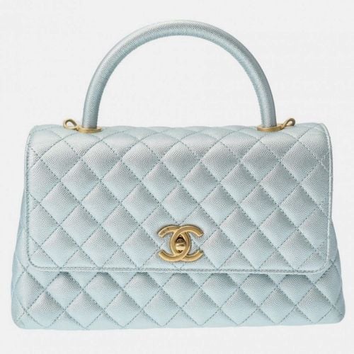 Chanel Blue Caviar Skin Metallic Matelasse 29 Handbag - Chanel - Modalova