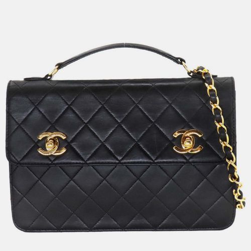 Chanel Black Leather Matelasse Hand Chain Shoulder Bag - Chanel - Modalova