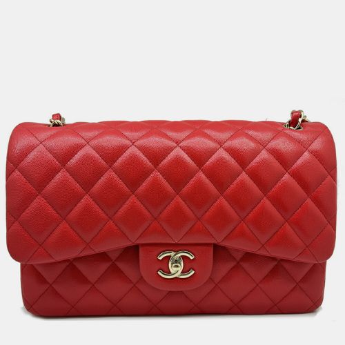 Chanel Cabiah Red Deca Matelasse 30 Shoulder Bag - Chanel - Modalova