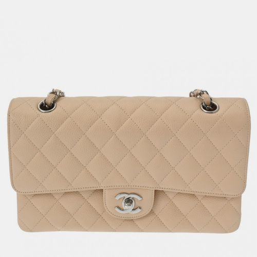 Chanel Beige Caviar Skin Matelasse Chain Shoulder Double Flap 25cm Bag - Chanel - Modalova