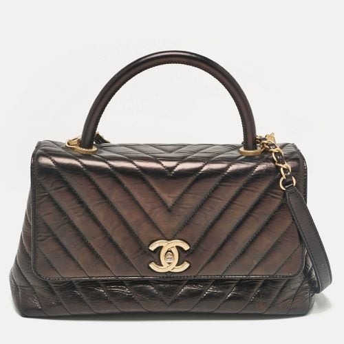 Chevron Leather Small Coco Top Handle Bag - Chanel - Modalova