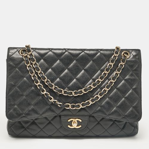 Chanel Black Caviar Quilted Leather Maxi Single Flap Bag - Chanel - Modalova