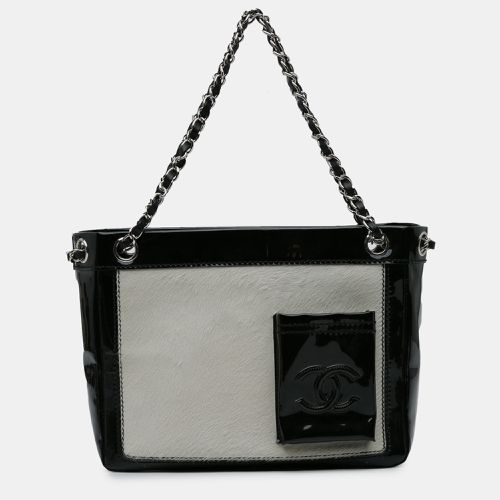 Chanel Black Patent and Pony Hair Pocket Small Tote Bag - Chanel - Modalova