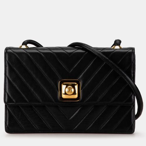 Chanel Black Leather CC Chevron Lambskin Crossbody Bag - Chanel - Modalova