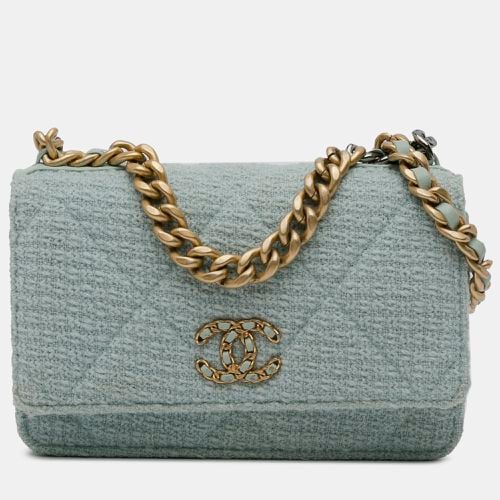 Chanel Light Blue Tweed 19 Wallet On Chain - Chanel - Modalova