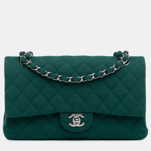 Chanel Green Cotton Medium Classic Jersey Double Flap Bag - Chanel - Modalova