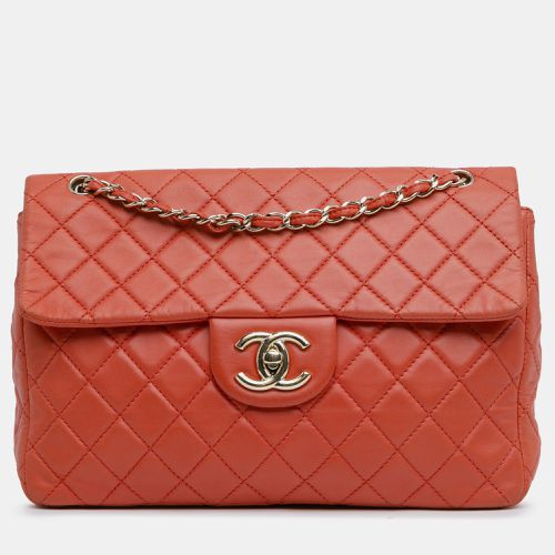 Chanel Red Lambskin Leather Jumbo XL Classic Single Flap Bag - Chanel - Modalova