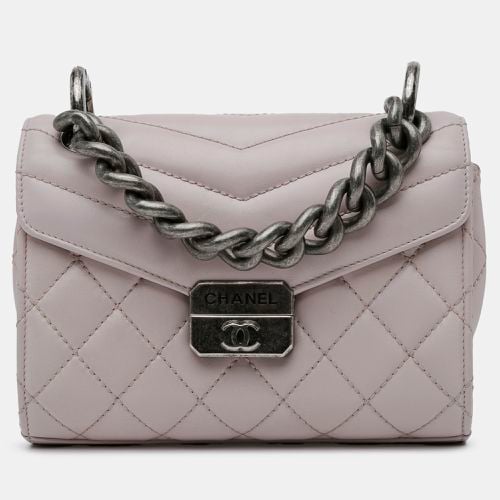 Chanel Light Gray Calf Leather Mini Mad About Quilting Flap Bag - Chanel - Modalova