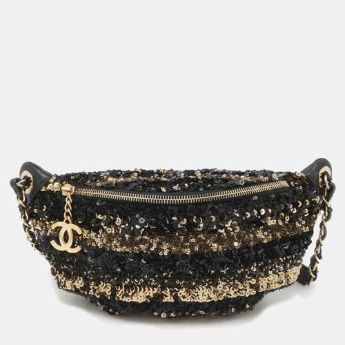 Gold Sequins Leather Cruise Line Matelasse Chain Shoulder Bag - Chanel - Modalova