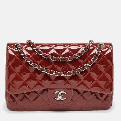 Chanel Red Quilted Patent Leather Jumbo Classic Double Flap Bag - Chanel - Modalova