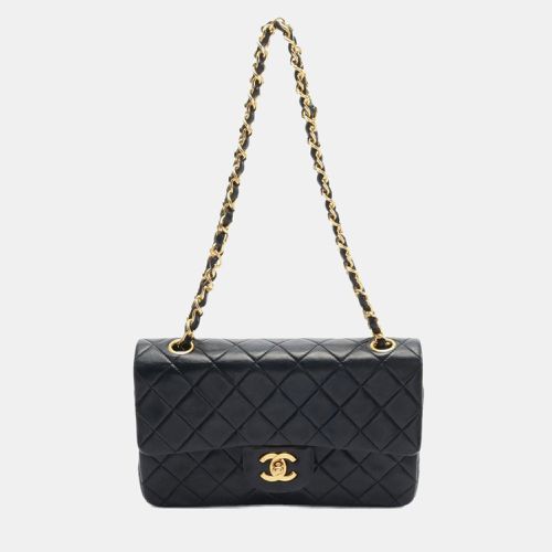 Navy Lambskin Matelasse Double Flap Shoulder Bag - Chanel - Modalova