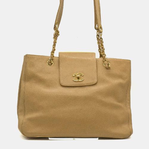 Gold Caviar Skin Leather Chain Tote Bag - Chanel - Modalova