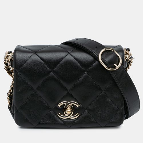 Chanel Black Lambskin Leather Mini Quilted Multi Chain Flap Bag - Chanel - Modalova