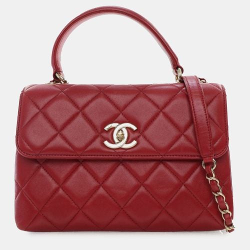 Chanel Red Small Trendy CC Lambskin Flap Top Handle Bag - Chanel - Modalova