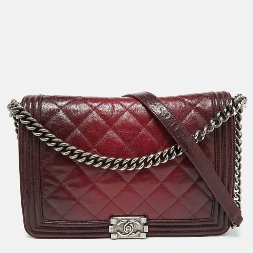 Chanel Burgundy Ombre Quilted Leather Large Boy Flap Bag - Chanel - Modalova