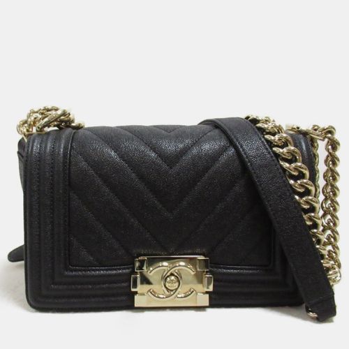 Chanel Black Caviar Skin (Grained Calf) Boy Chanel Chain Shoulder Bag - Chanel - Modalova