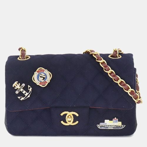 Navy Bordeaux Wool Leather Matelasse Chain Shoulder Bag - Chanel - Modalova