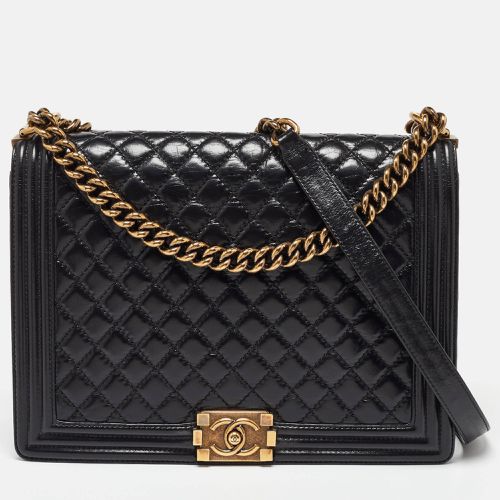 Chanel Black Quilted Leather Large Boy Flap Bag - Chanel - Modalova