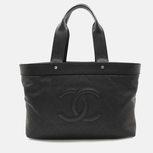 Chanel Black Perforated Leather East West CC Tote Bag - Chanel - Modalova