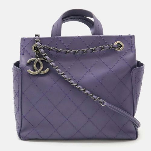 Chanel Purple Leather Wild Stitch Coco Mark Tote Bag - Chanel - Modalova