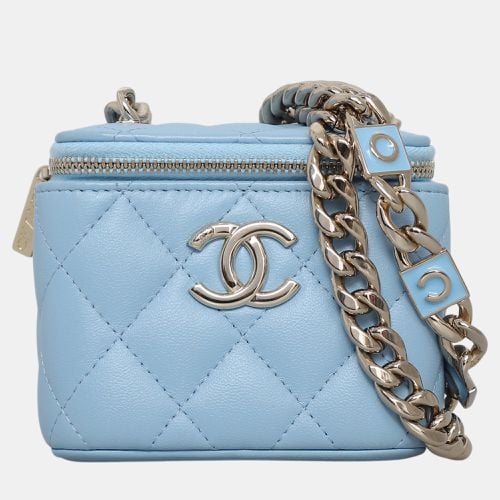 Chanel Light Blue Lambskin Leather Coco Mini Vanity Case Bag - Chanel - Modalova