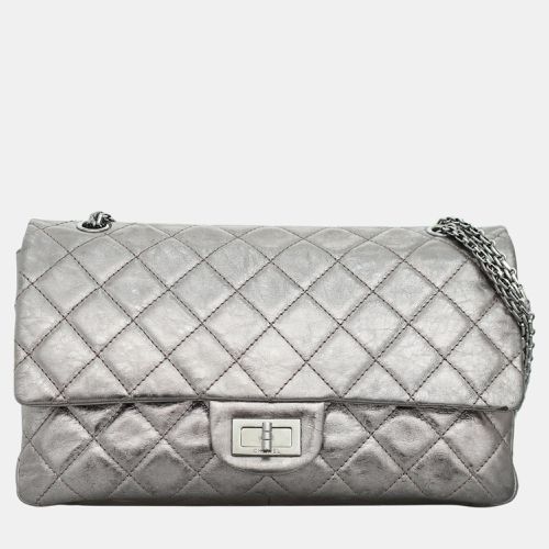 Chanel Metallic Grey Leather 227 Double Flap Bag - Chanel - Modalova