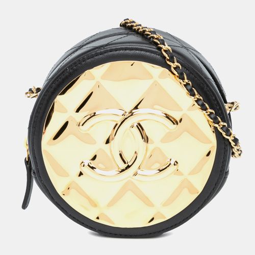 Chanel Mini Lambskin Golden Plate Round Clutch with Chain - Chanel - Modalova