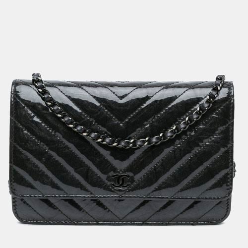 Chanel CC Chevron Quilted Crumpled Calfskin Wallet On Chain - Chanel - Modalova