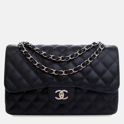 Chanel Black Leather Jumbo Classic Caviar Double Flap Bag - Chanel - Modalova