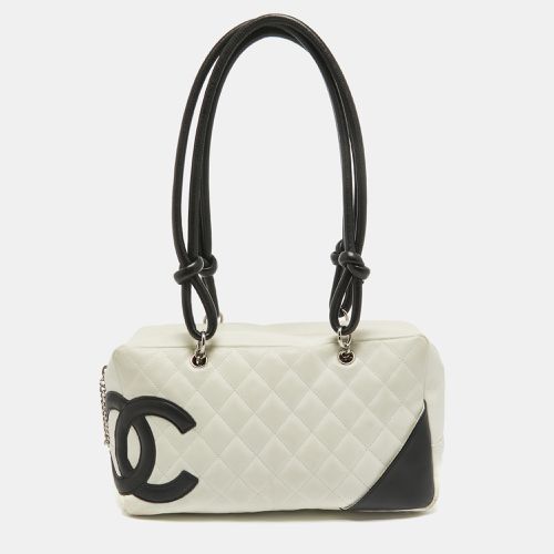 Chanel White/Black Quilted Leather Cambon Ligne Bowler Bag - Chanel - Modalova