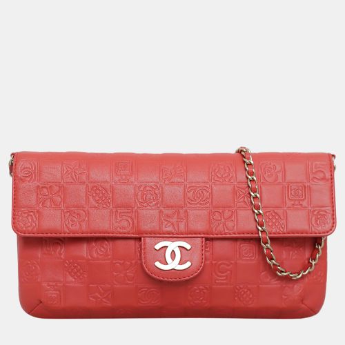 Chanel Red, Coral Lambskin Leather Precious Symbols Flap Shoulder Bag - Chanel - Modalova