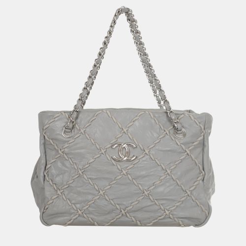 Chanel Grey Leather Ultra Stitch Shoulder Bag - Chanel - Modalova