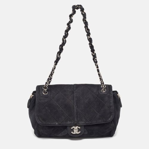 Chanel Black Nubuck Leather Darjeeling Flap Bag - Chanel - Modalova