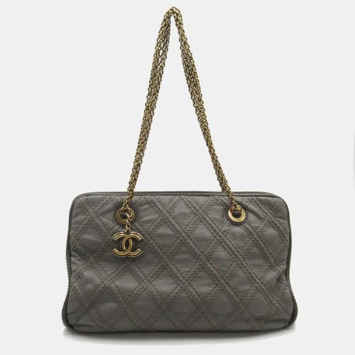 Chanel Grey Leather Chain Shoulder Bag - Chanel - Modalova