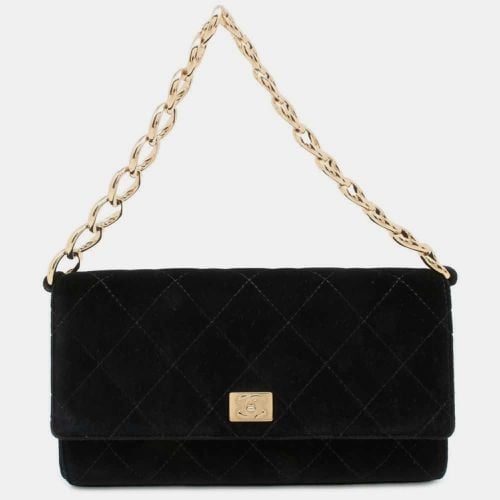 Chanel Black Velvet Matelasse Coco Mark Velour Chain Handbag - Chanel - Modalova