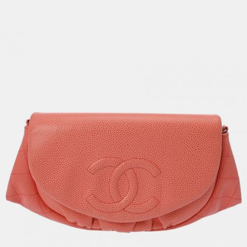 Chanel Orange Caviar Skin Half Moon Chain Wallet - Chanel - Modalova