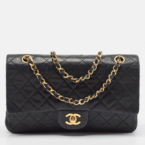 Chanel Black Quilted Leather Medium Vintage Classic Double Flap Bag - Chanel - Modalova