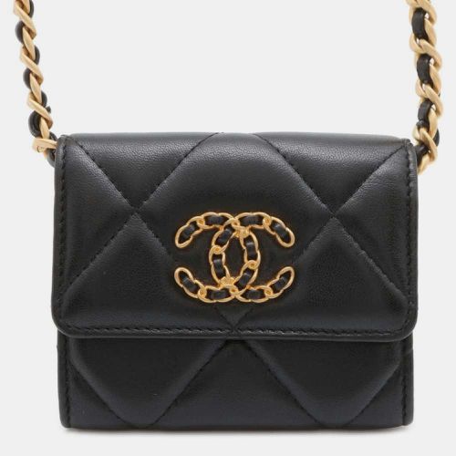 Chanel Black Lambskin 19 Flap Matelasse Chain Wallet - Chanel - Modalova