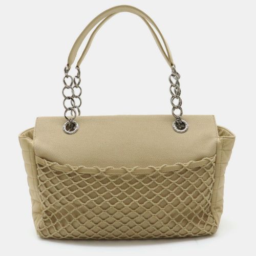 Chanel Beige Canvas Leather Coco Mark Chain Shoulder Tote bag - Chanel - Modalova