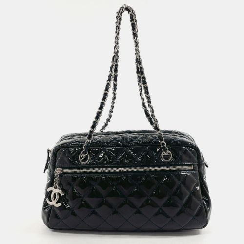 Navy Patent Leather Matelasse Chain Shoulder Handbag - Chanel - Modalova