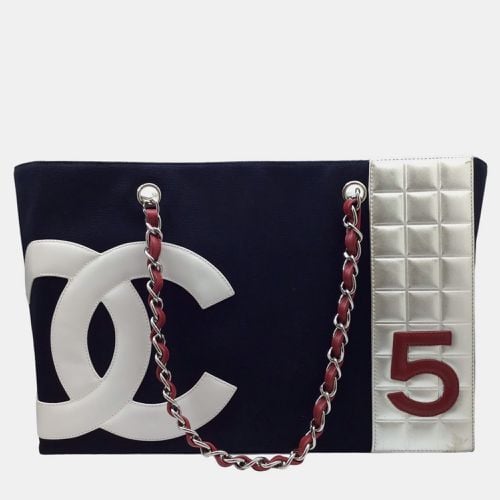 Chanel Navy Chocolate Bar No.5 Chain Tote Bag - Chanel - Modalova