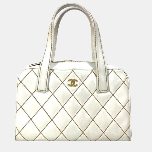 Chanel White Cc Mark Bag Vintage Mini Duffle Bag - Chanel - Modalova